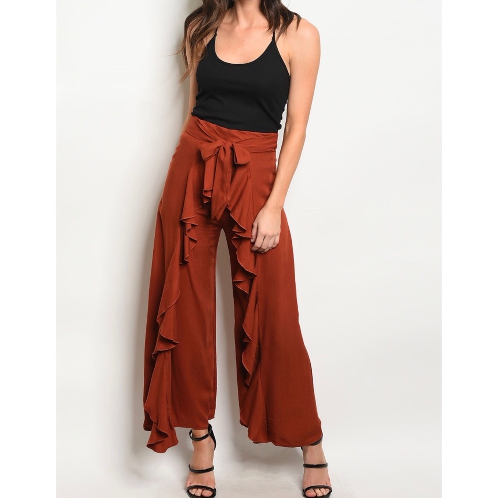 ❣️SOLD OUT❣️Boho High waist Ruffle Wrap Pants